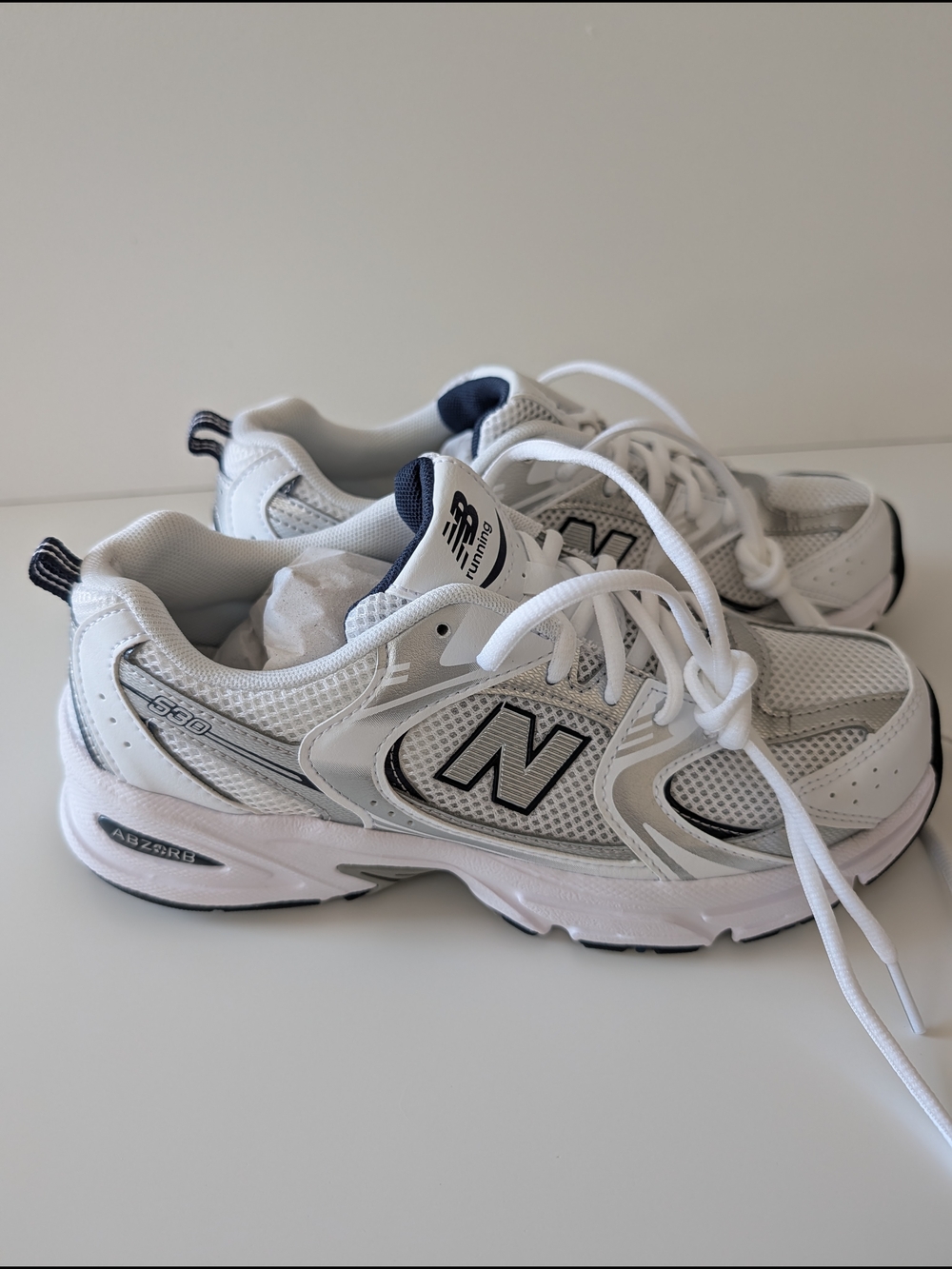 New Balance 530 Lace Sneakers In White And Blue Women's 7 Big Kids 5.5